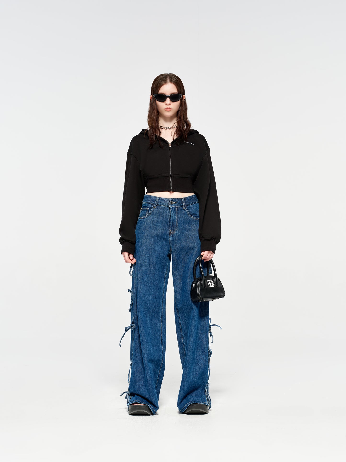 Minimalist Embroidered Hooded Sweatshirt