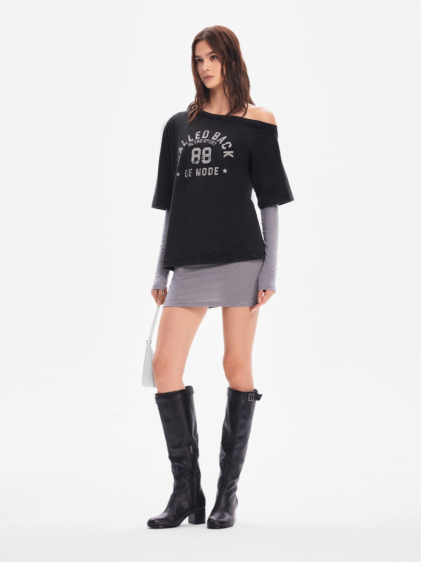 Webbing Detail Slim-Fit Cropped Sports T-Shirt