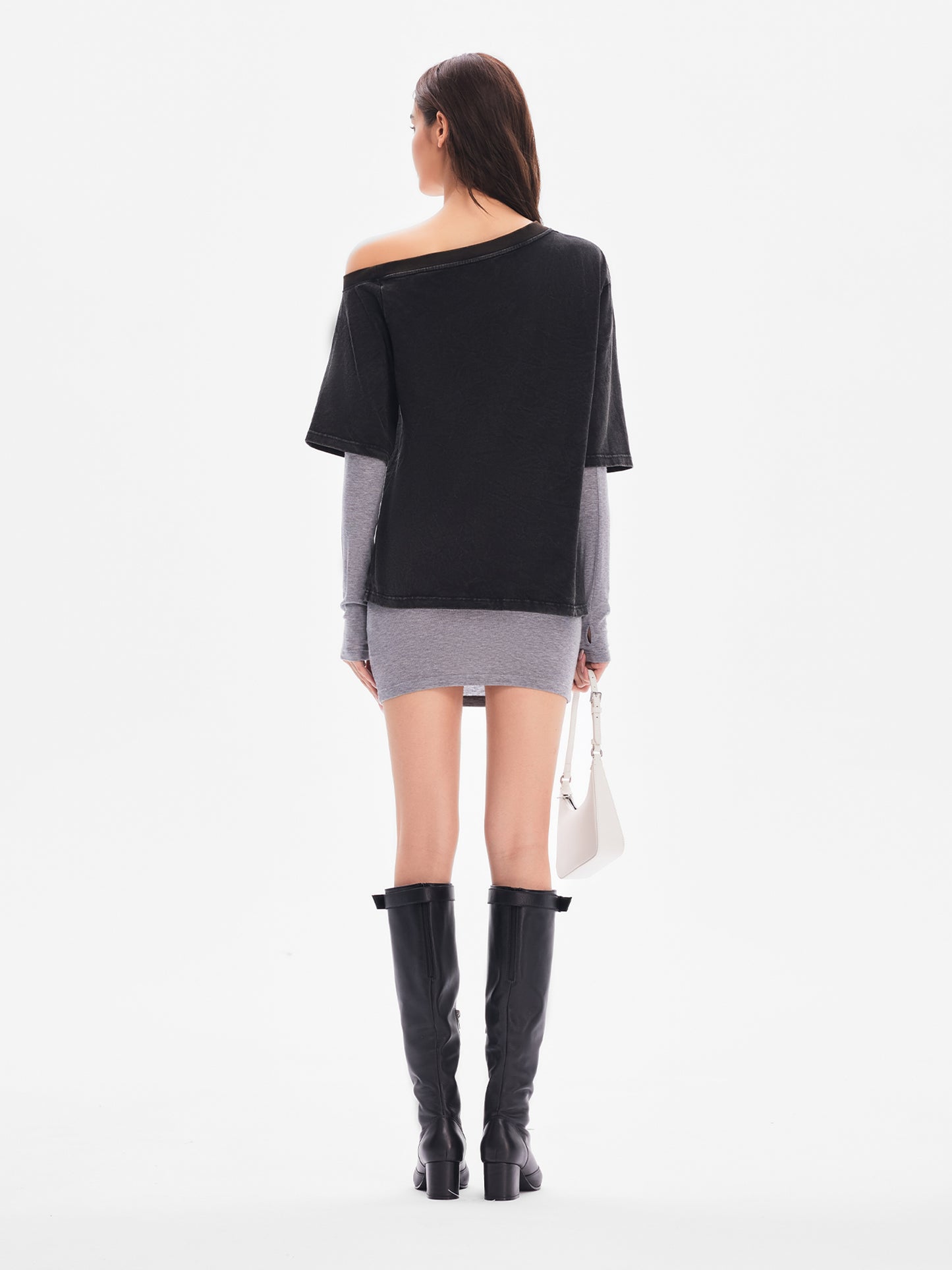 Webbing Detail Slim-Fit Cropped Sports T-Shirt