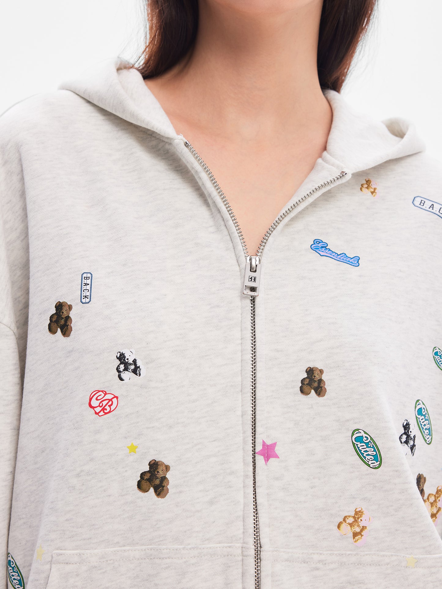 Onigiri Bear Hooded Zip-Up Sweatshirt