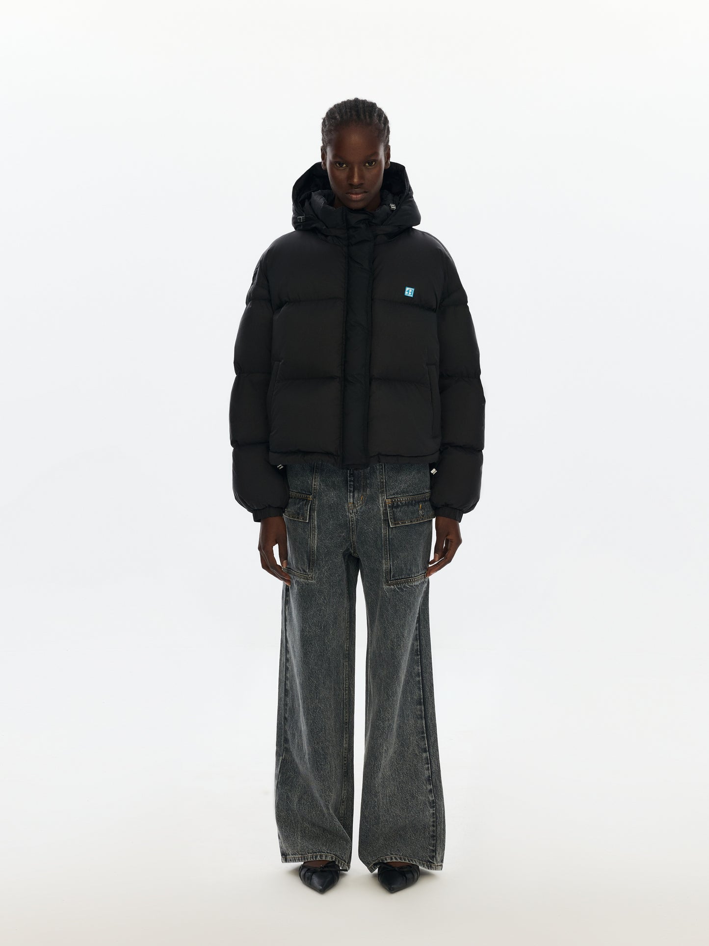 Black Puffer Jacket with Hood
