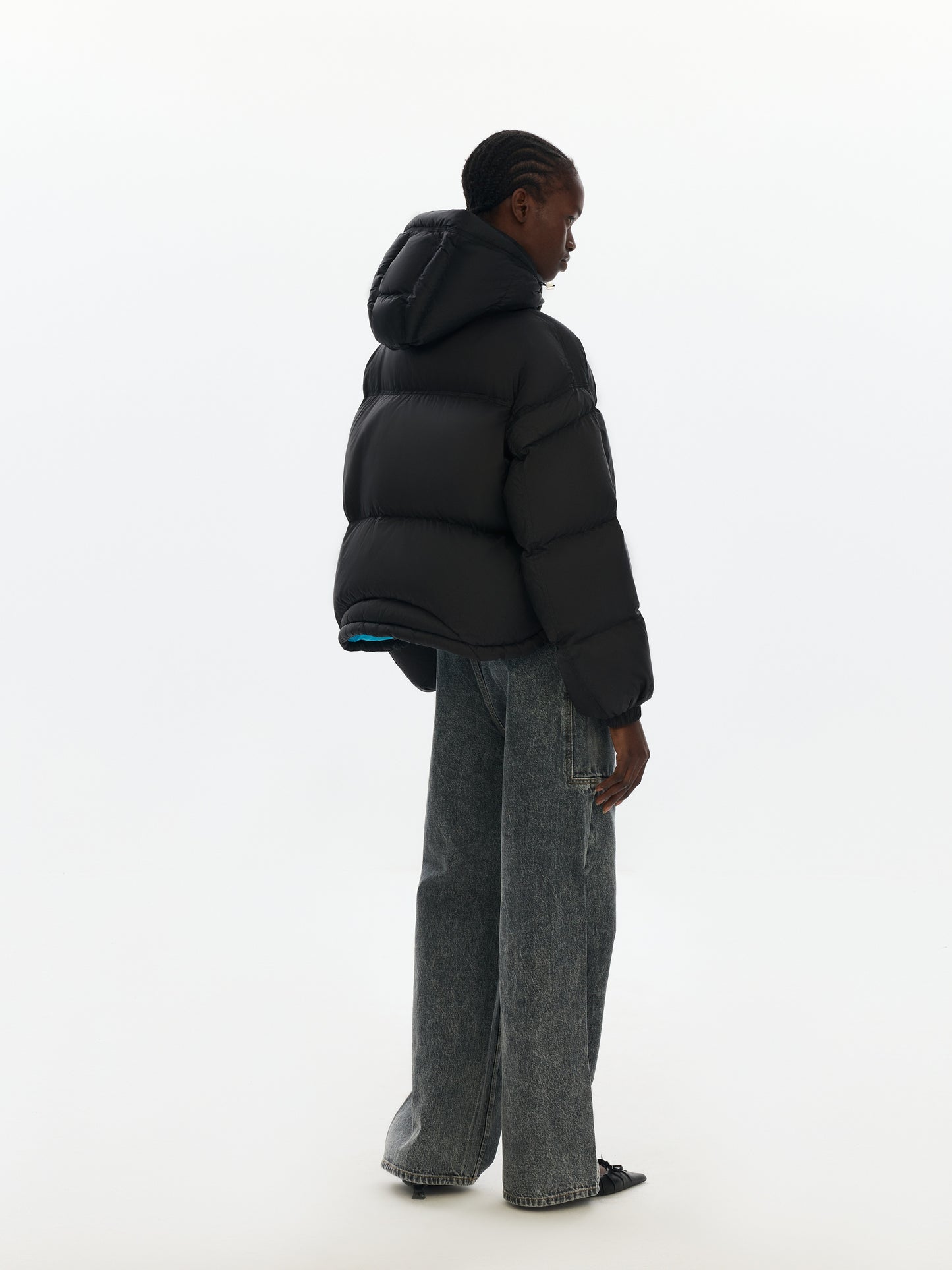 Black Puffer Jacket with Hood