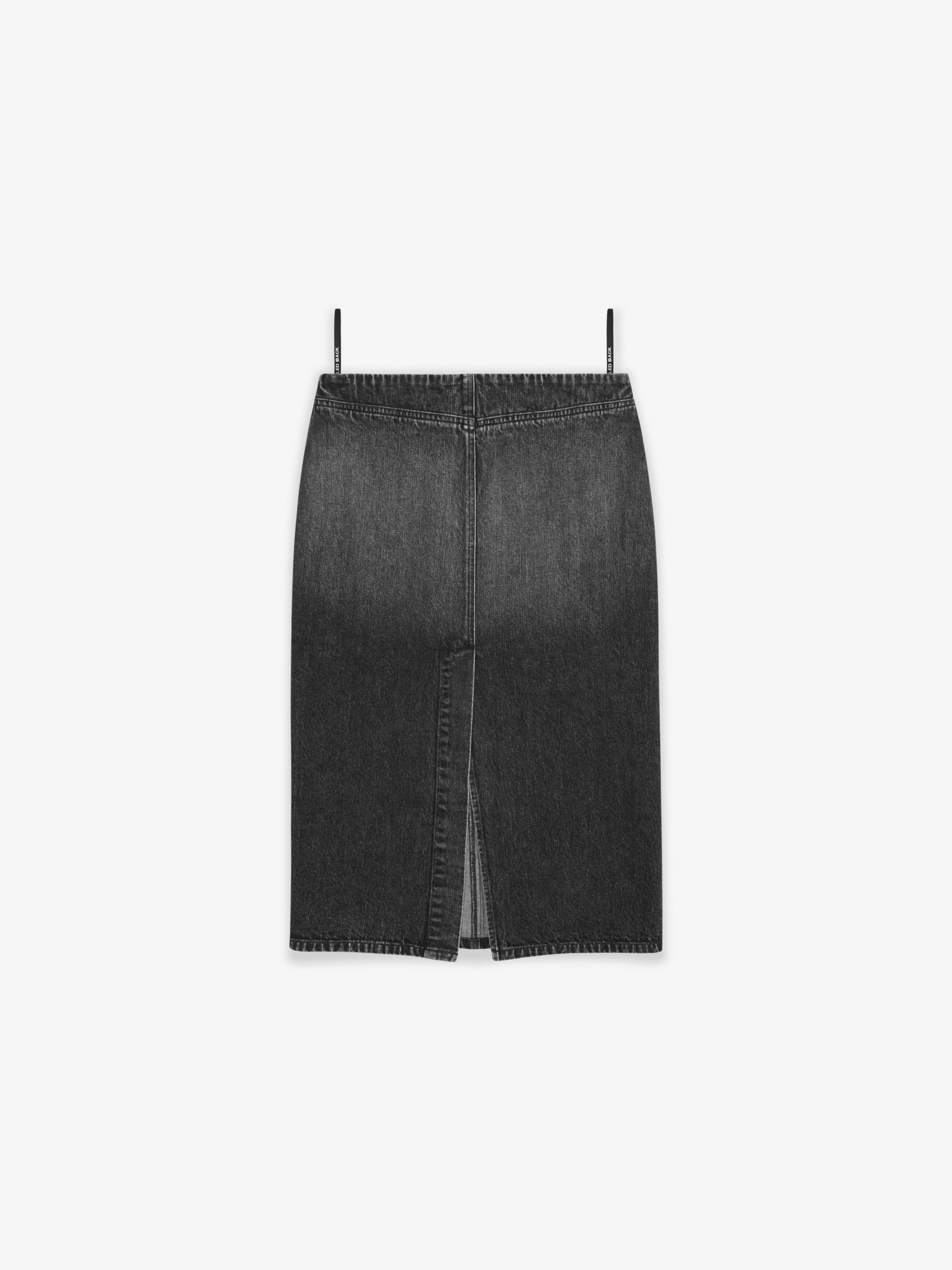 Washed Denim Midi Skirt