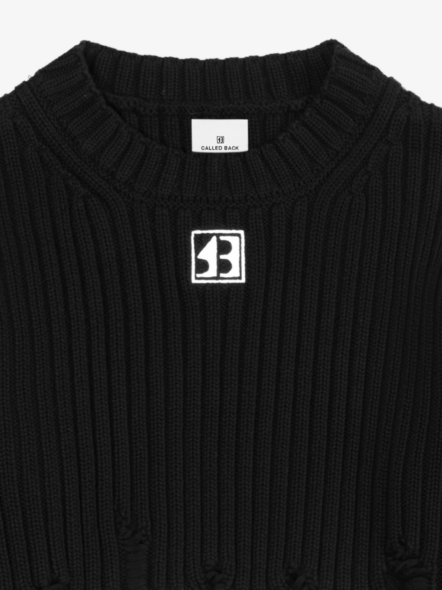 Core Logo Distressed Cropped Sweater