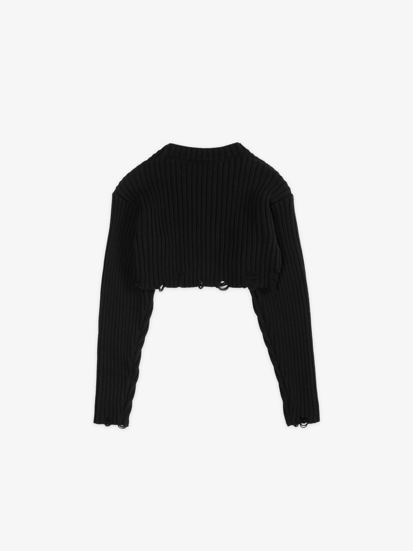 Core Logo Distressed Cropped Sweater
