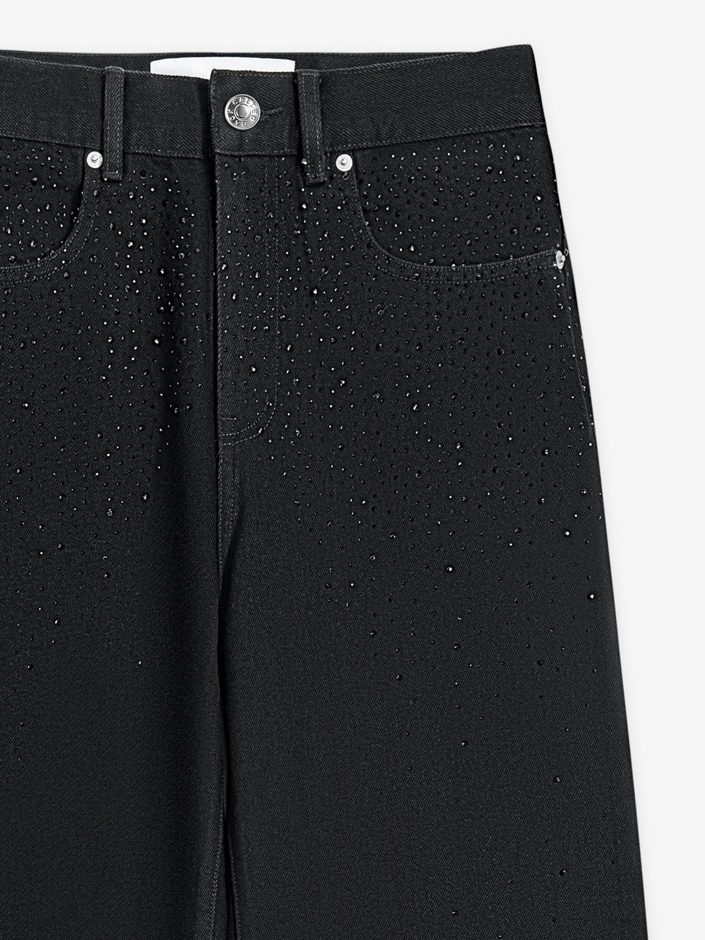 Black Straight-Leg Denim Pants
