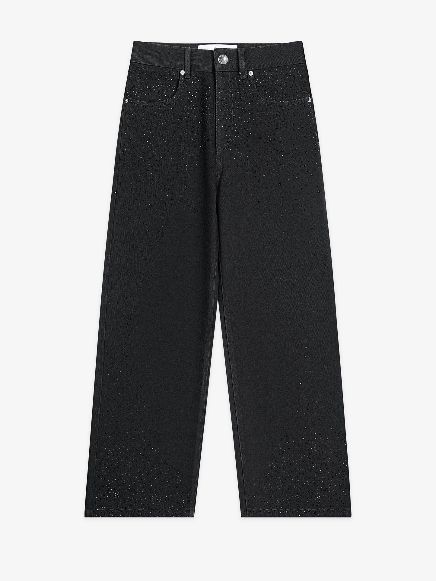 Black Straight-Leg Denim Pants