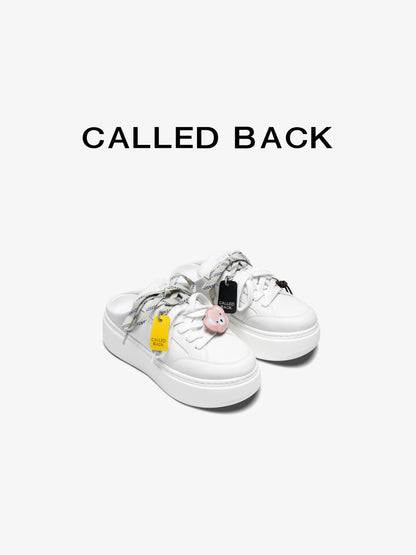White Platform Slip-On Sneakers