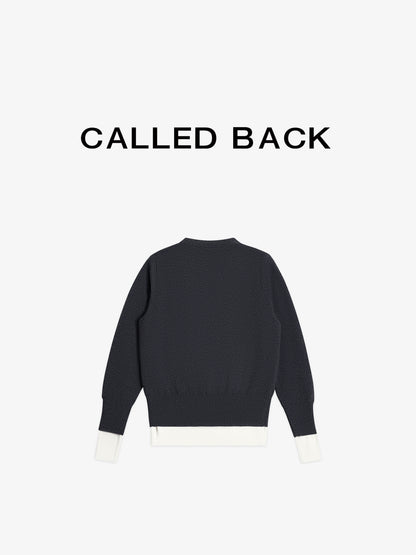 Women's layered-look knit cardigan