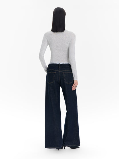 High-waisted versatile wide leg straight pants