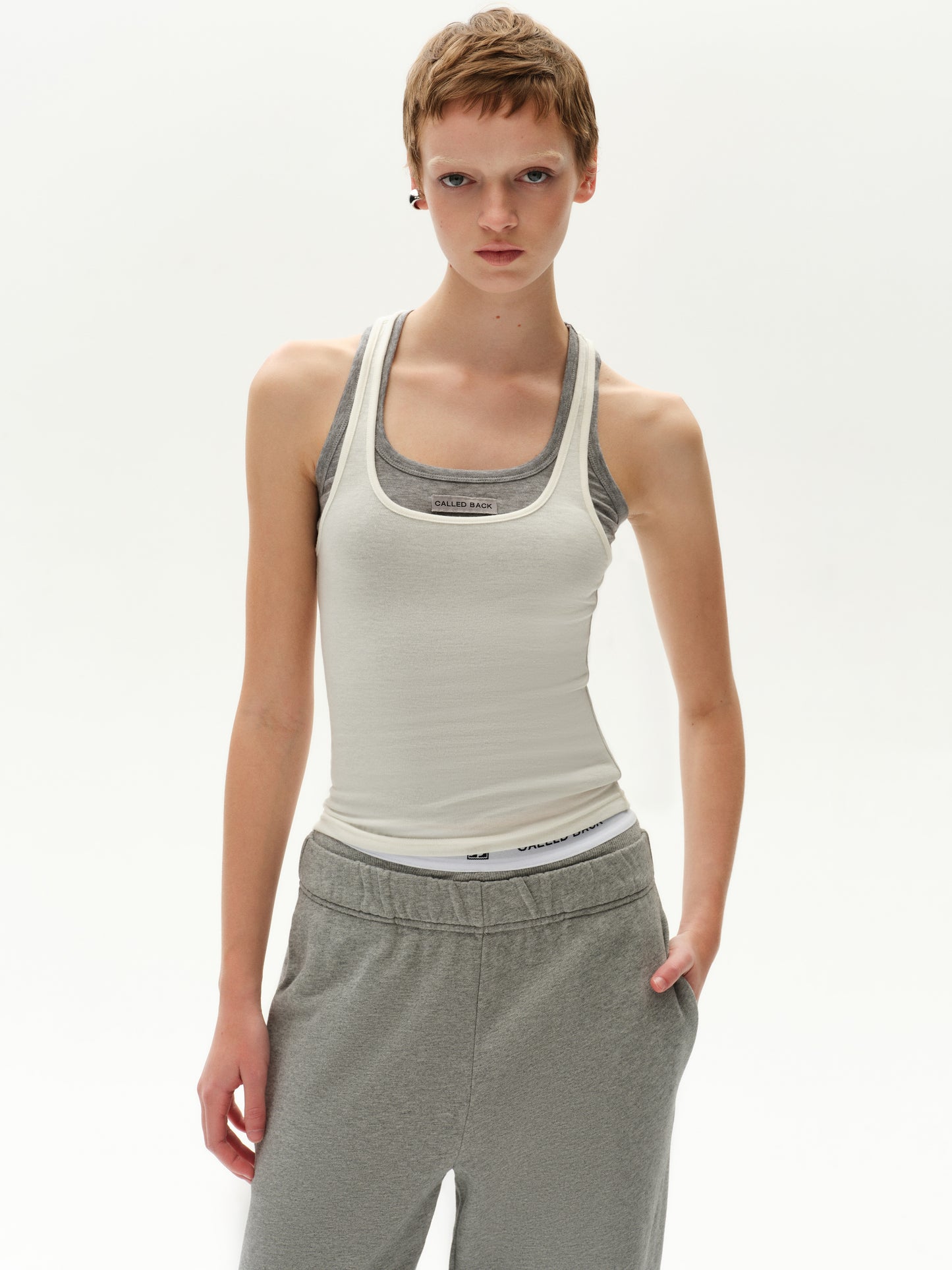 Two-Tone Mock Two-Piece Top