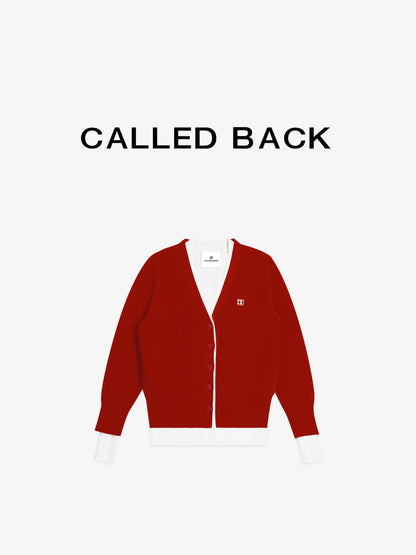 Women's layered-look knit cardigan