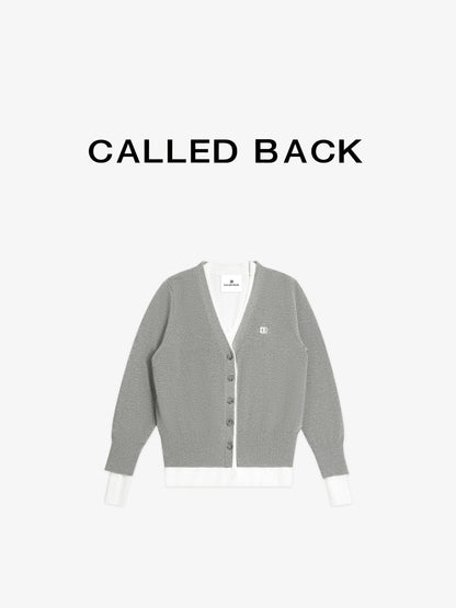 Women's layered-look knit cardigan