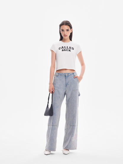 Letter Print Slim-Fit Tee