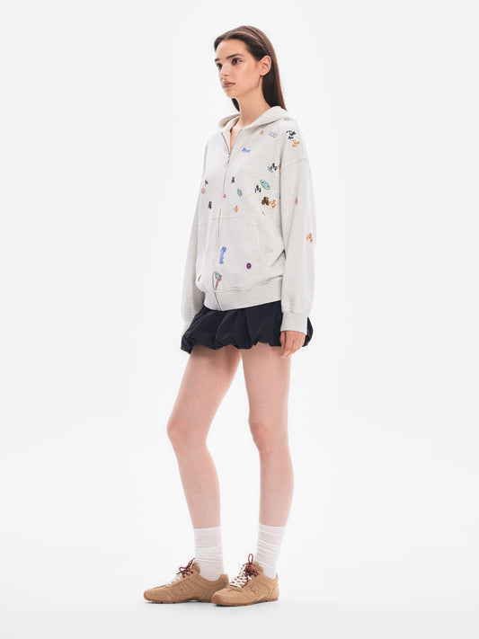 Onigiri Bear Hooded Zip-Up Sweatshirt