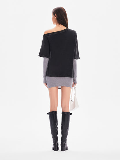 Webbing Detail Slim-Fit Cropped Sports T-Shirt