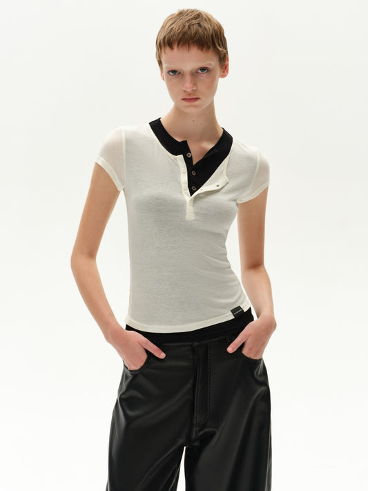 Short-Sleeve layered-look-Fit T-Shirt