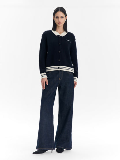 High-waisted versatile wide leg straight pants