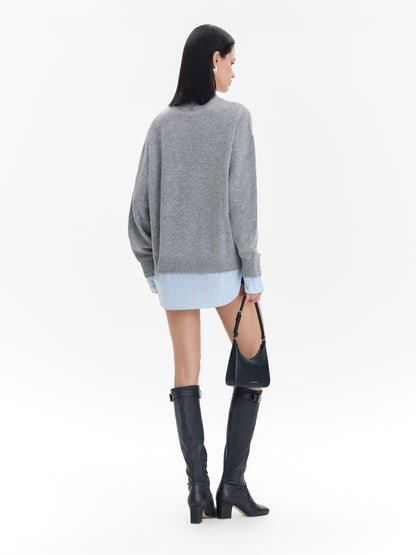 Mock Layered Shirt & Sweater Top
