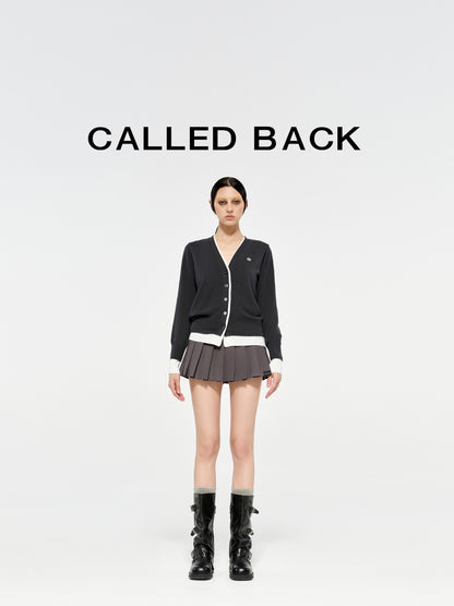 Women's layered-look knit cardigan