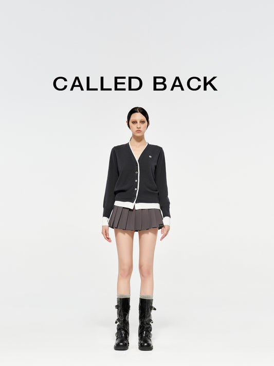 Women's layered-look knit cardigan