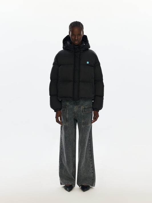 Black Puffer Jacket with Hood