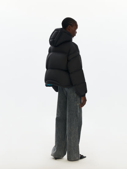 Black Puffer Jacket with Hood