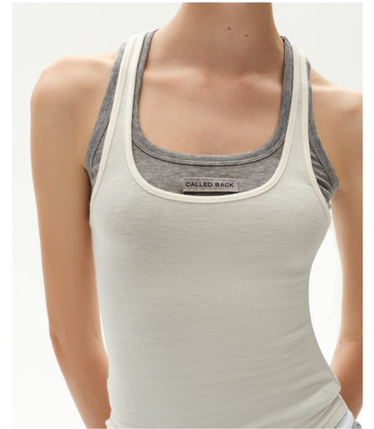 Two-Tone Mock Two-Piece Top